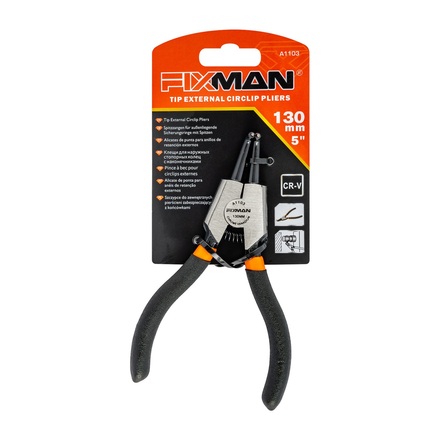 FIXMAN Tip External Circlip Pliers 130mm 5 Inch